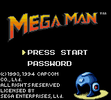 Mega Man (USA, Europe) Title Screen